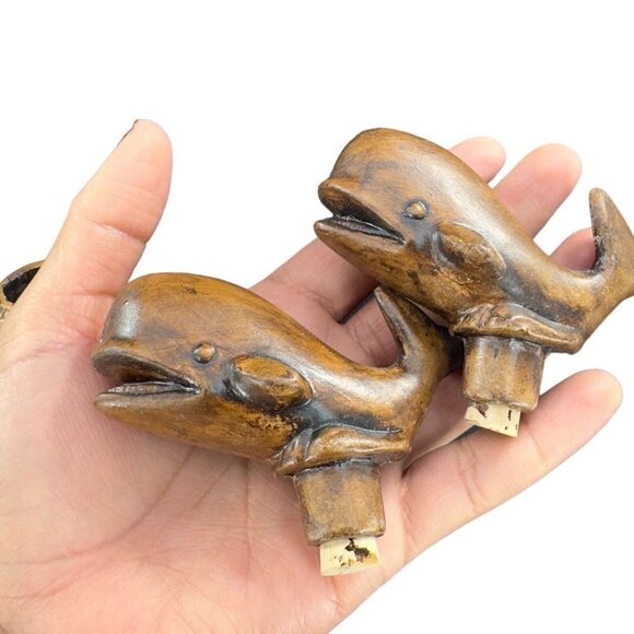 Vintage Whale SeaWorld Set Salt Pepper Shakers Treasure Craft Made USA Ceramic - Picture 8 of 12